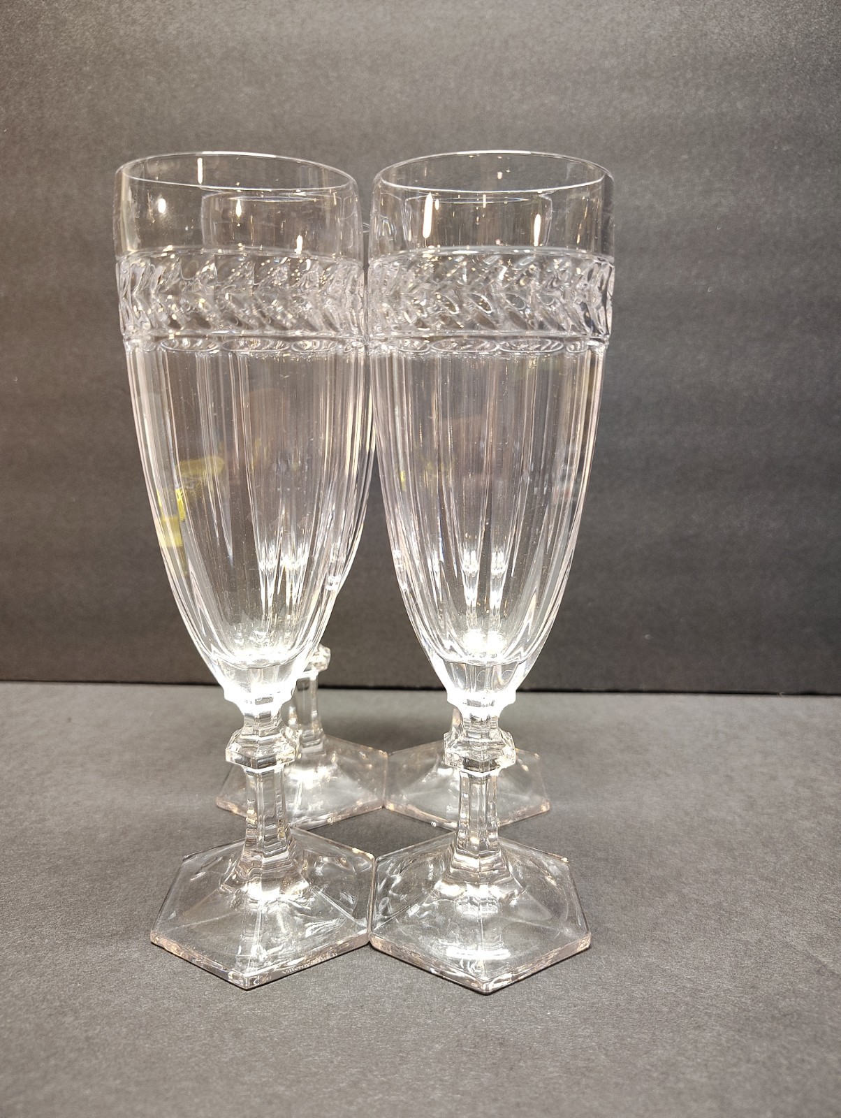 Beautiful Villeroy & Boch Miss Desiree Champagne Flute Glass Set Of 4 Htf Rare