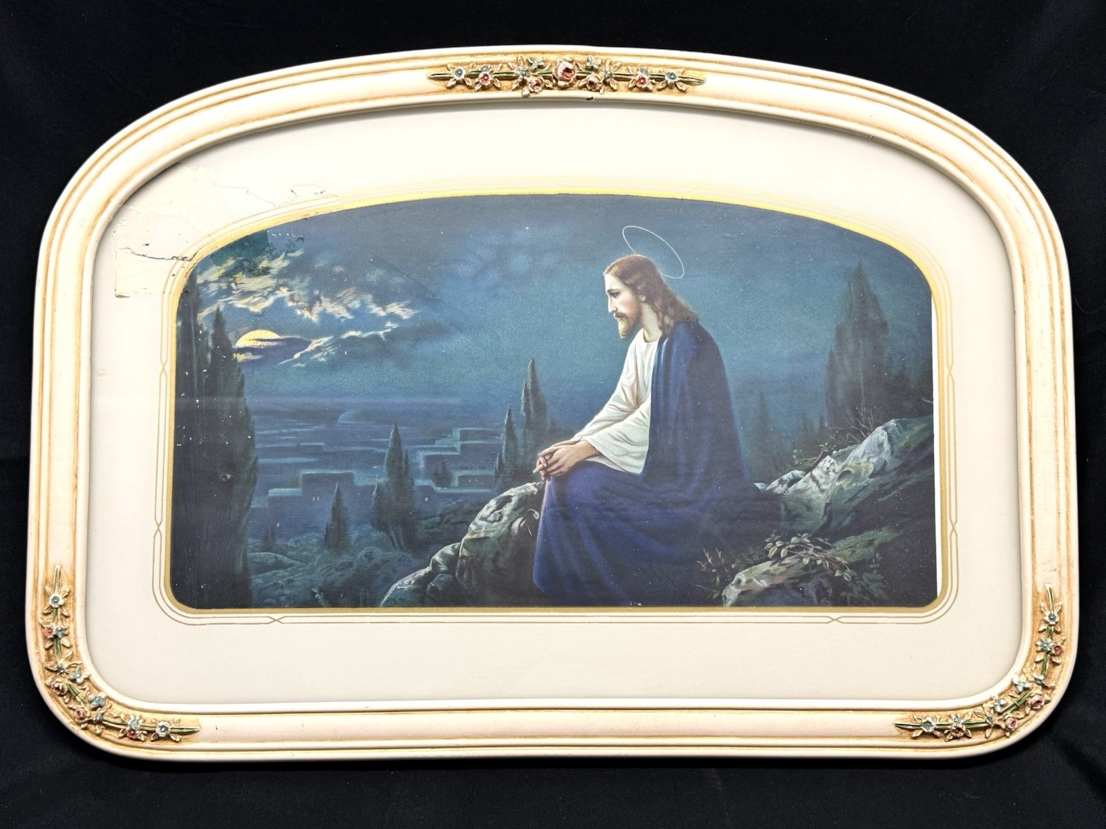 Early 1900\'s Jesus Christ on The Mount of Olives 13.5” X 19.5\