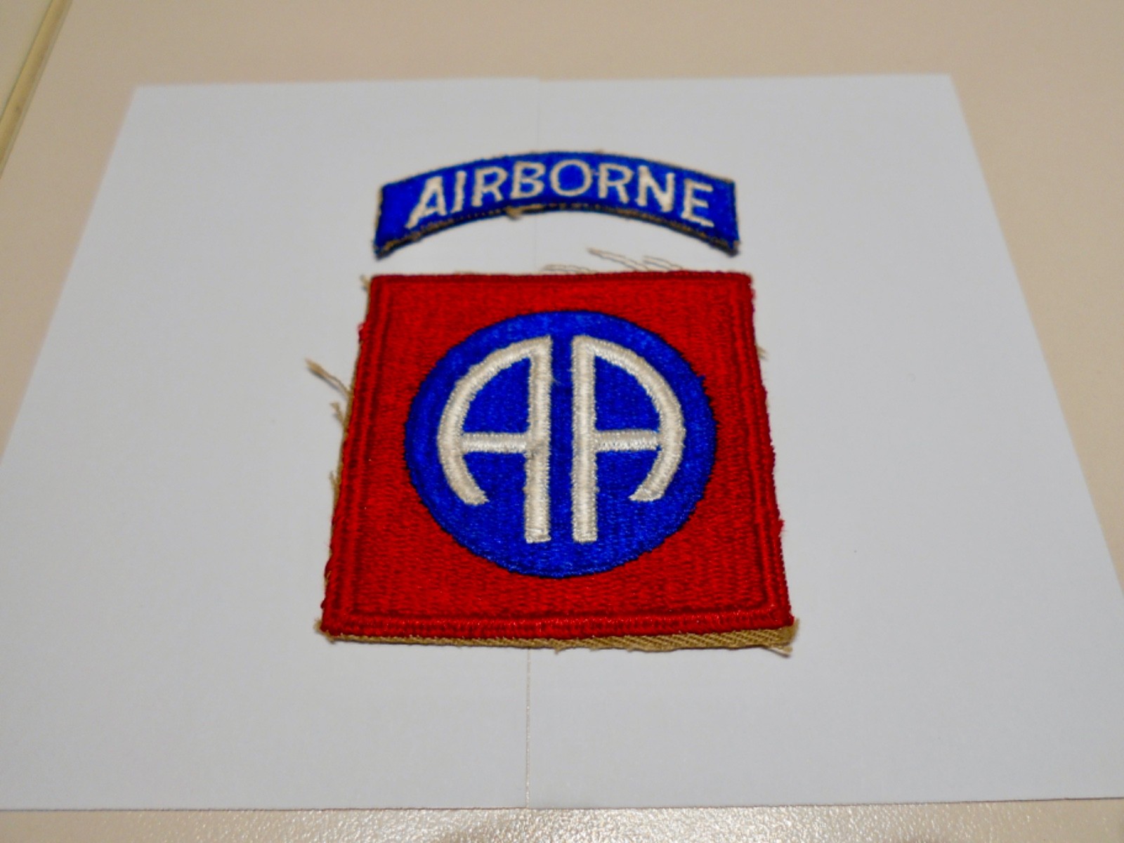Authentic & Original WWII ~ U.S. 82nd AIRBORNE Division ~ cut edge, no glow