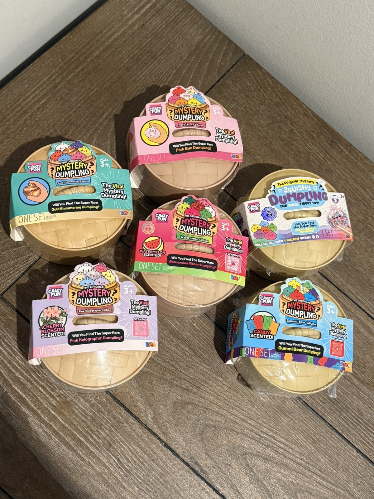 RMS Crazy Fun Mystery Dumpling Lot Of 6 Different Editions New Sealed Gummy Bear