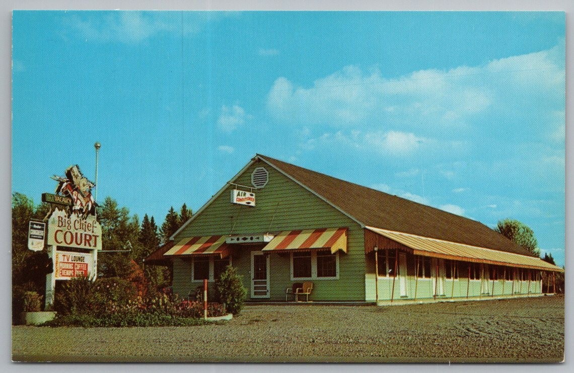 Montana Kalispell Big Chief Motel MINT 1950s Chrome Postcard 4 Montana Kalispell Big Chief Motel MINT 1950s Chrome Postcard 4