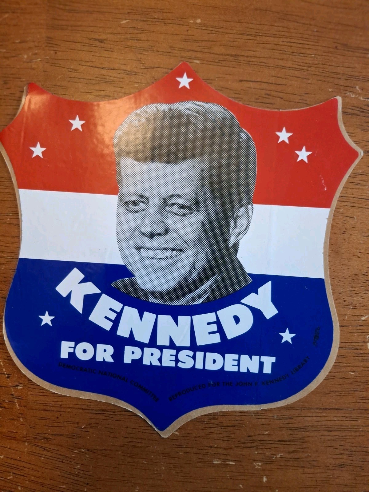 Vintage 1960\'s Kennedy for President Shield, Sticker/Decal, JFK