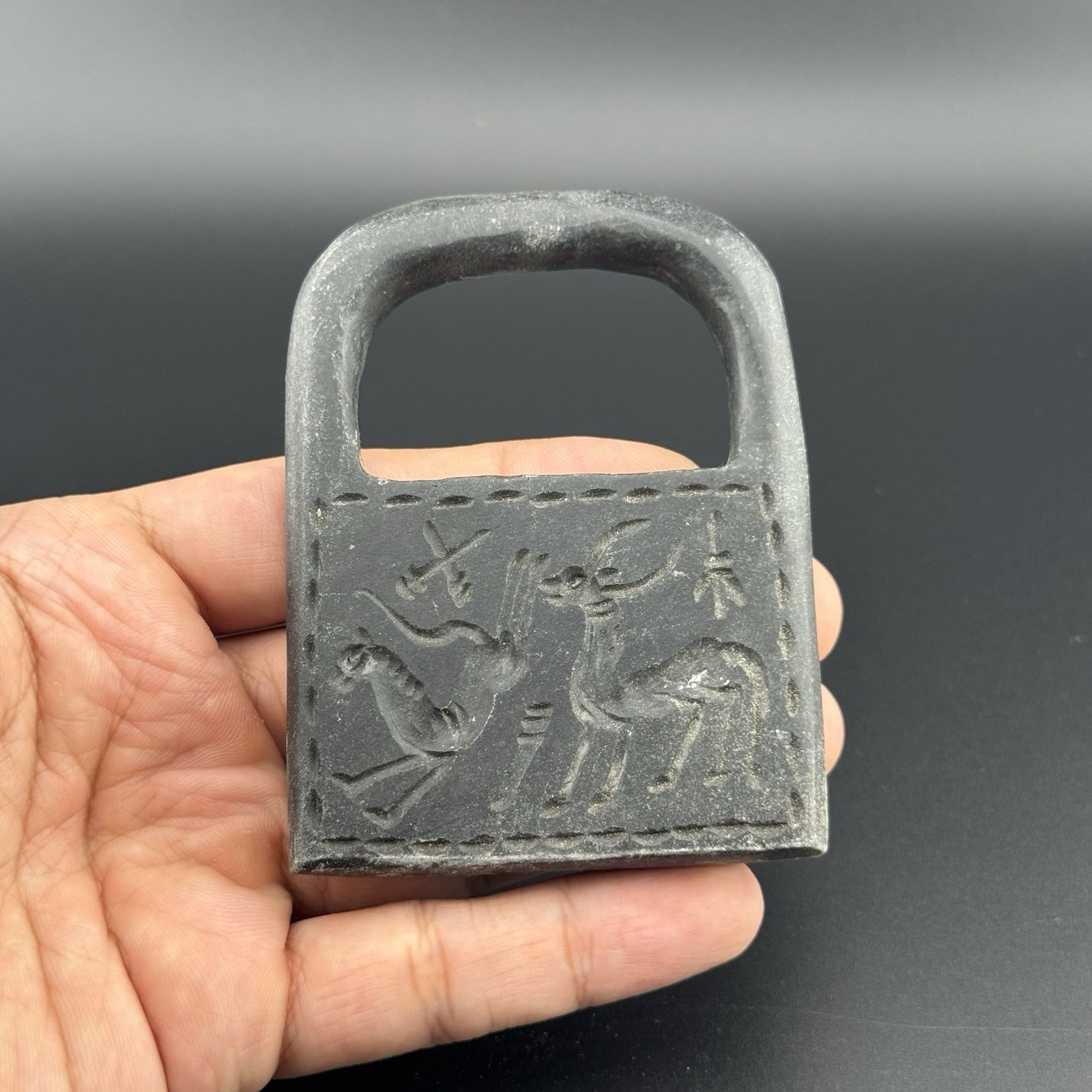 Large Ancient Near Eastern Stone Lock Amulet in good Condition
