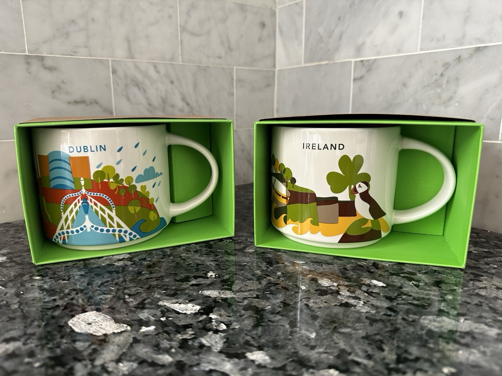 New Authentic Starbucks DUBLIN & IRELAND You Are Here Mugs w/Box/SKU - US Seller