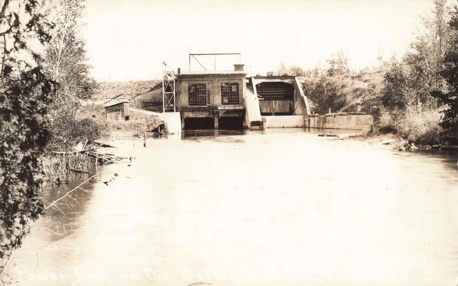 NW Benzonia Frankfort MI RPPC Betsie River Old BENZIE POWER CO. HOMESTEAD DAM 3
