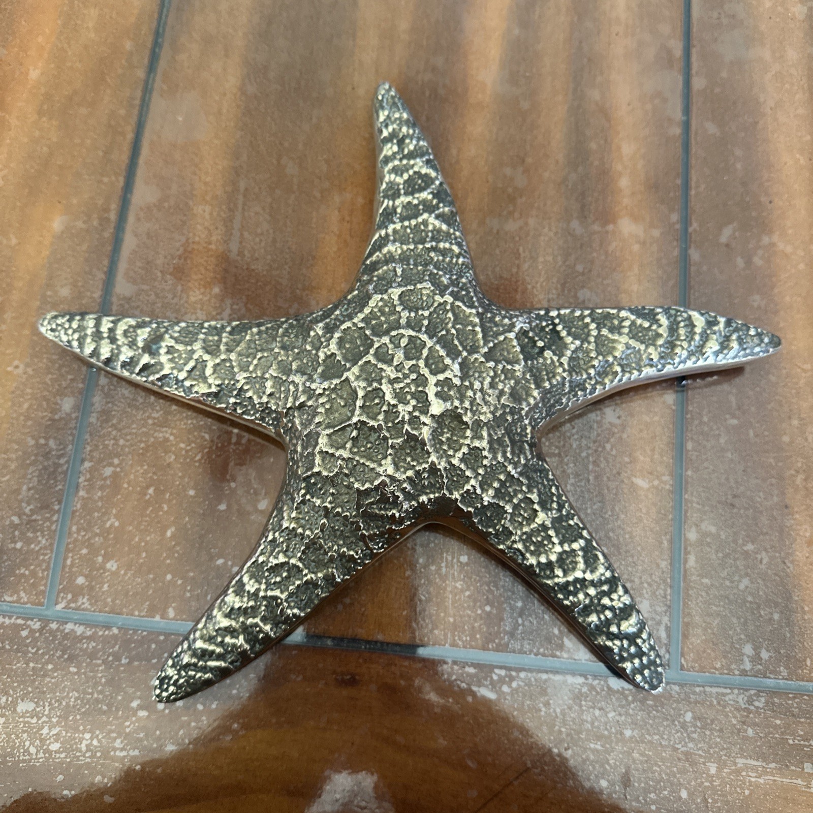 Vintage Brass Starfish Ocean Decor Hangable Made In Korea