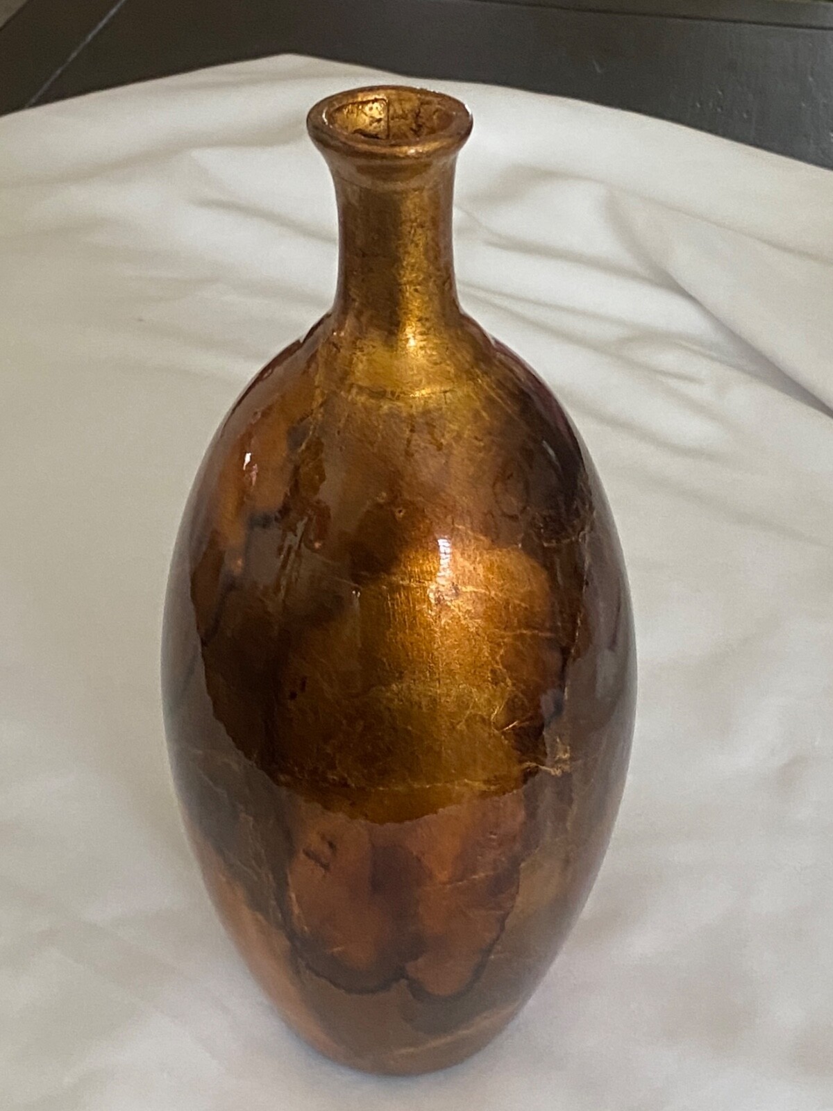 Vase VTG Mid Century Modernist Bronze Brown Black Gold Glazed Finish Vase VTG Mid Century Modernist Bronze Brown Black Gold Glazed Finish