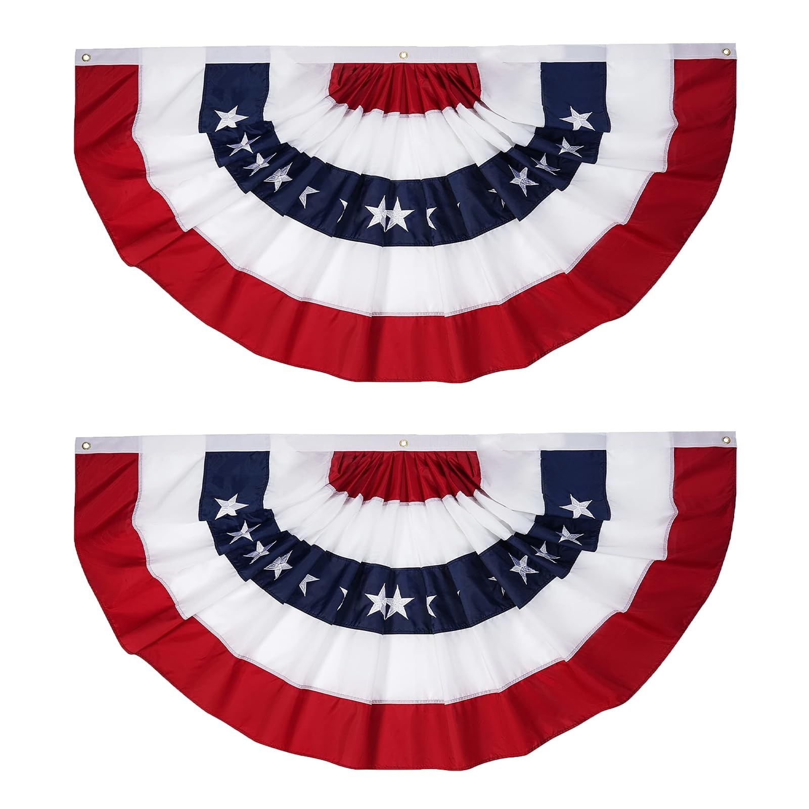 FRF FLAG American Flag Bunting 2x4 Ft (2 PCS), Embroidered Patriotic Bunting ... FRF FLAG American Flag Bunting 2x4 Ft (2 PCS), Embroidered Patriotic Bunting ...