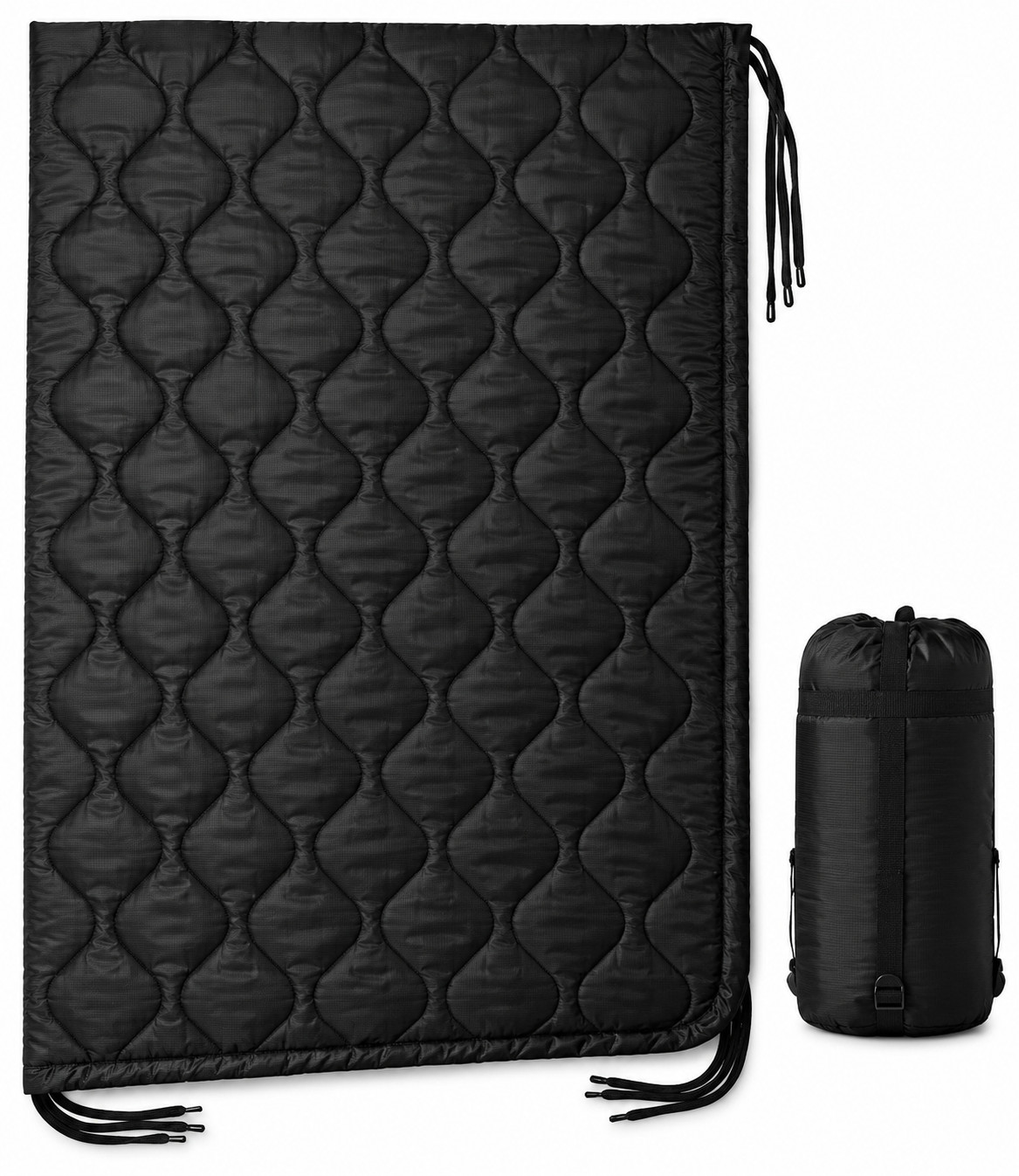 USGI Military Style All Weather Poncho Liner / Woobie Blanket in Jet Black