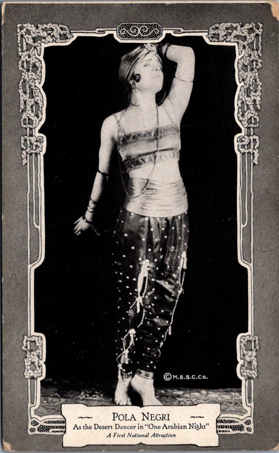 Pola Negri Desert Dancer Postcard 1922 \