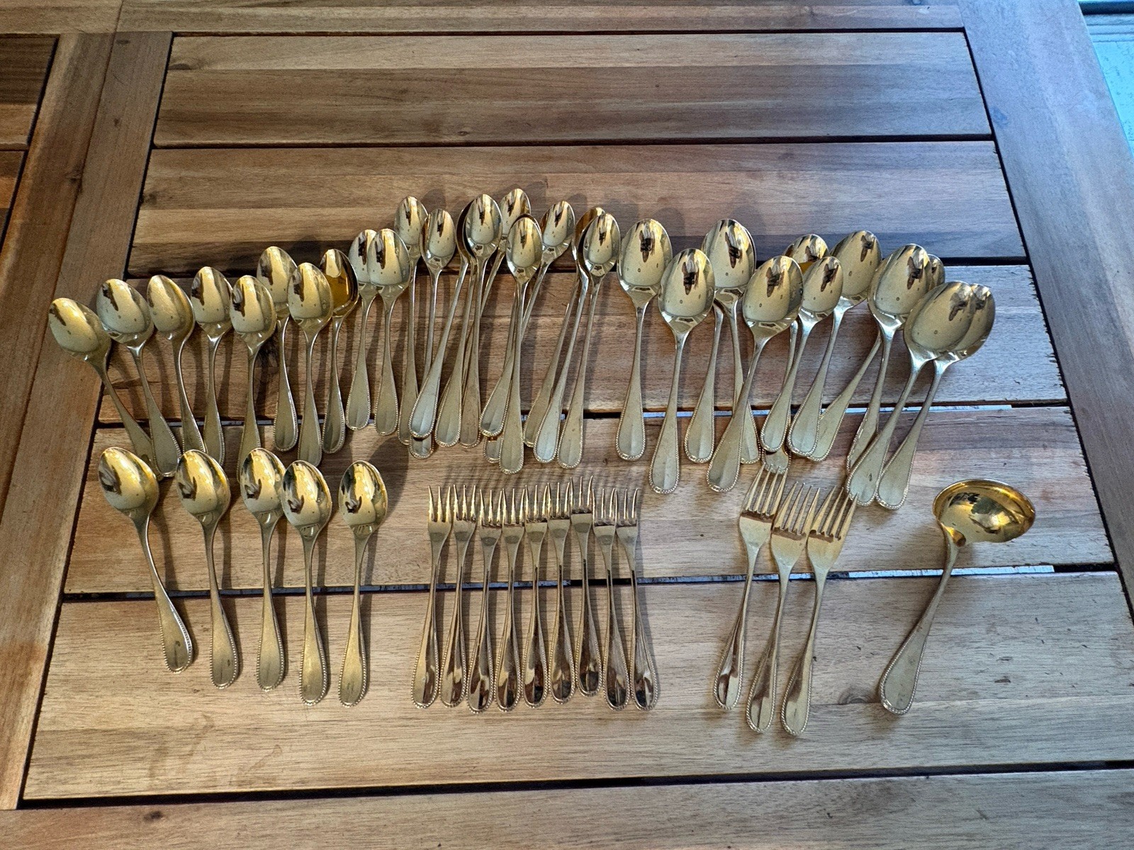 Vintage Gold Plated Oxford Hall Golden Collection Flatware 52 pc Silverware Set