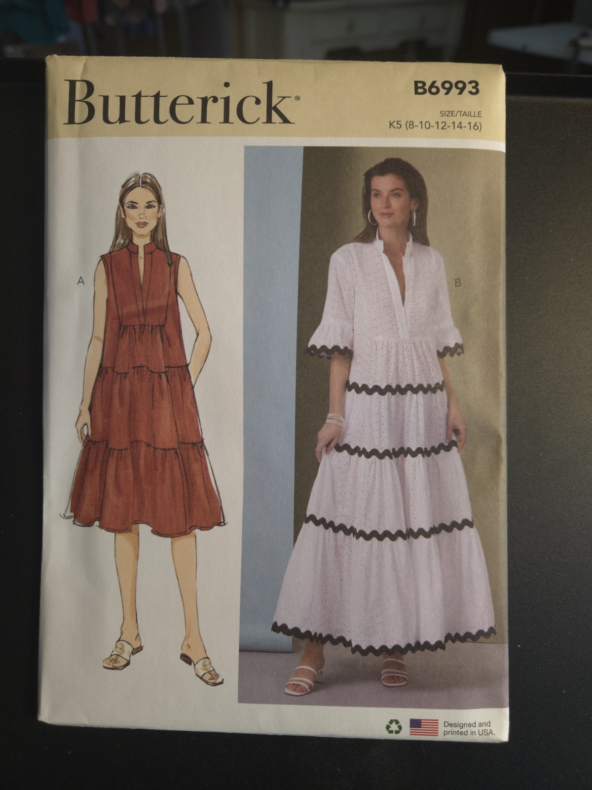 Butterick B 6993 Tierd Dress Ruffled sz 8-16 sewing dress uncut Butterick B 6993 Tierd Dress Ruffled sz 8-16 sewing dress uncut