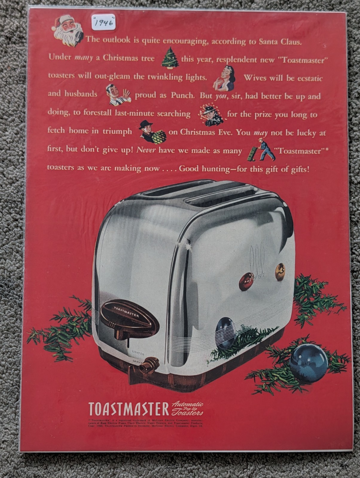 Original 1946 Print Ad: Toastmaster \