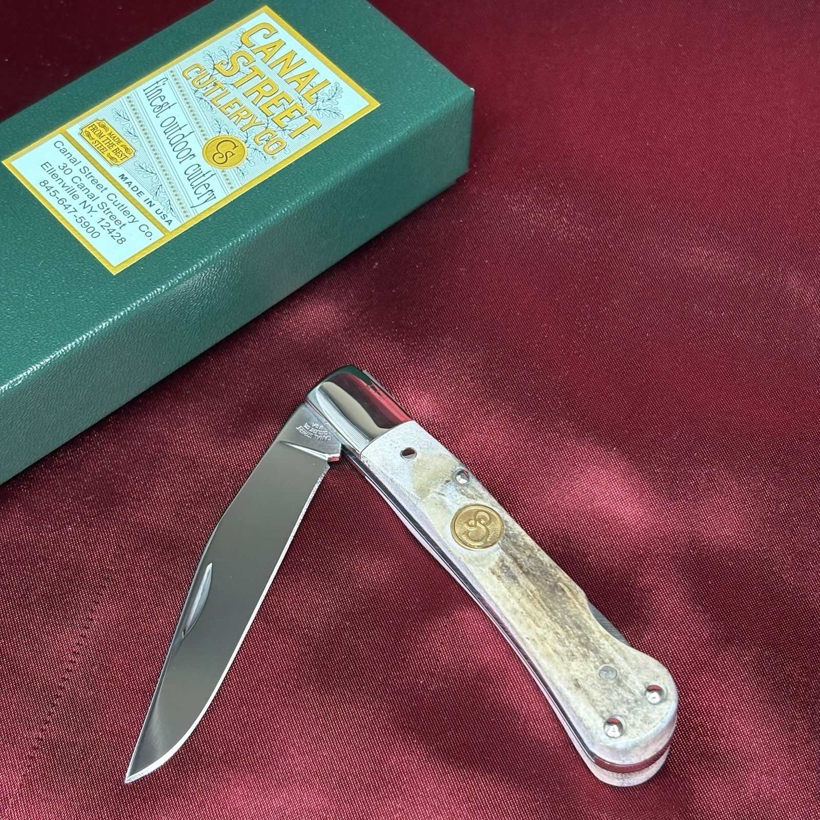 Canal Street 1136499 Pocket Knife White Tail Lockback Ex-Schrade Cutlery USA EXC