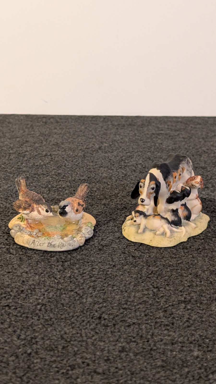 Schmidt Border Fine Arts Dogs and Birds Signed Lowell Davis Figurines