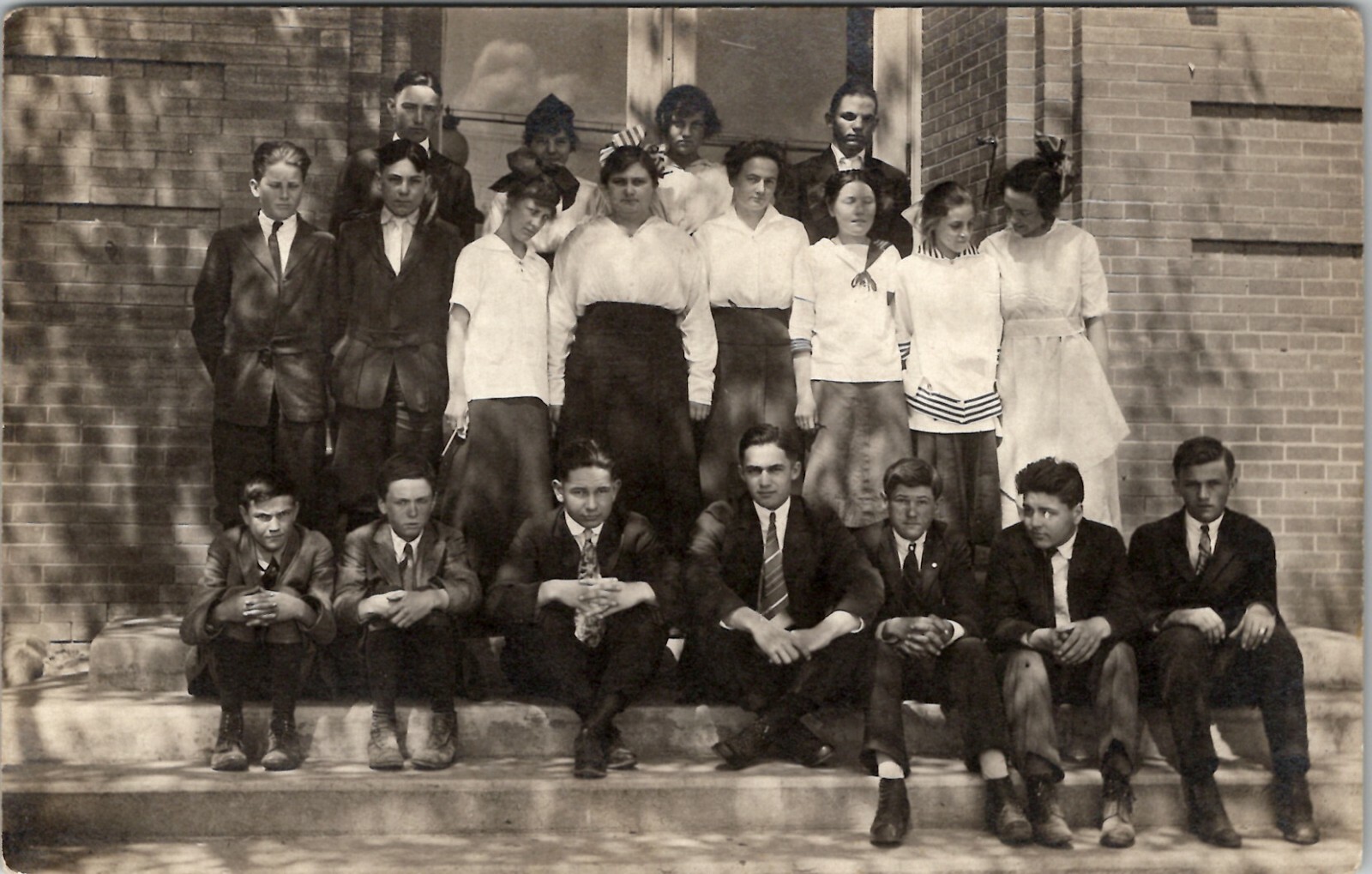RPPC School Class Photo Angry Creepy Kids Side Eyes Not Excited Postcard W7 RPPC School Class Photo Angry Creepy Kids Side Eyes Not Excited Postcard W7