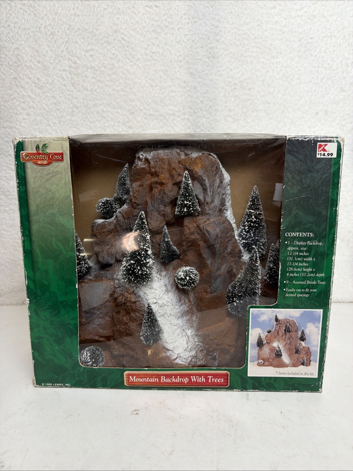 LEMAX Village Landscape - Mountain Backdrop W/ 9 Trees Christmas 81012 Box