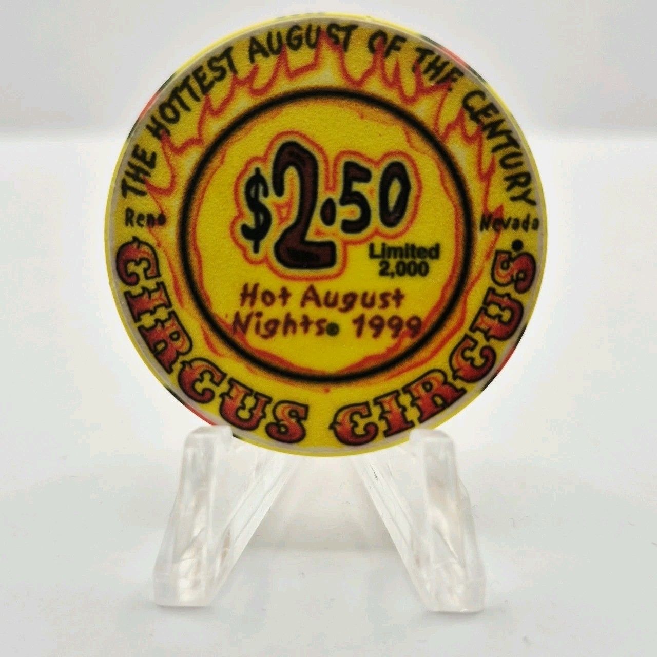 Circus Circus Hotel Casino Reno Nevada 1999 LE $2.50 Casino Chip V3881