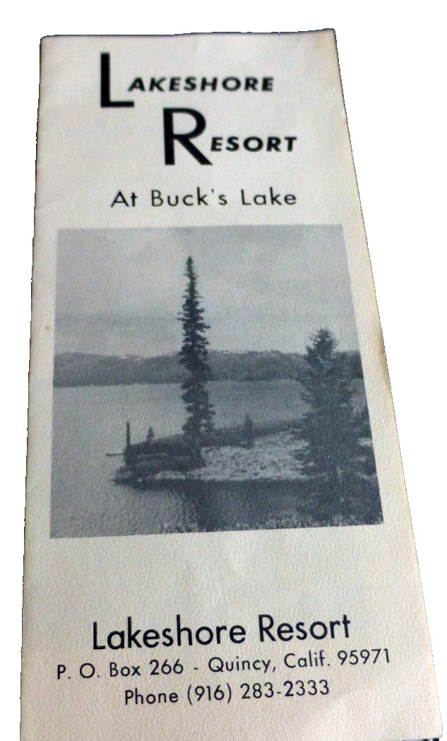 VINTAGE PAMPHLET LAKESHORE RESORT AT BUCK\'S LAKE QUINCY CALIFORNIA