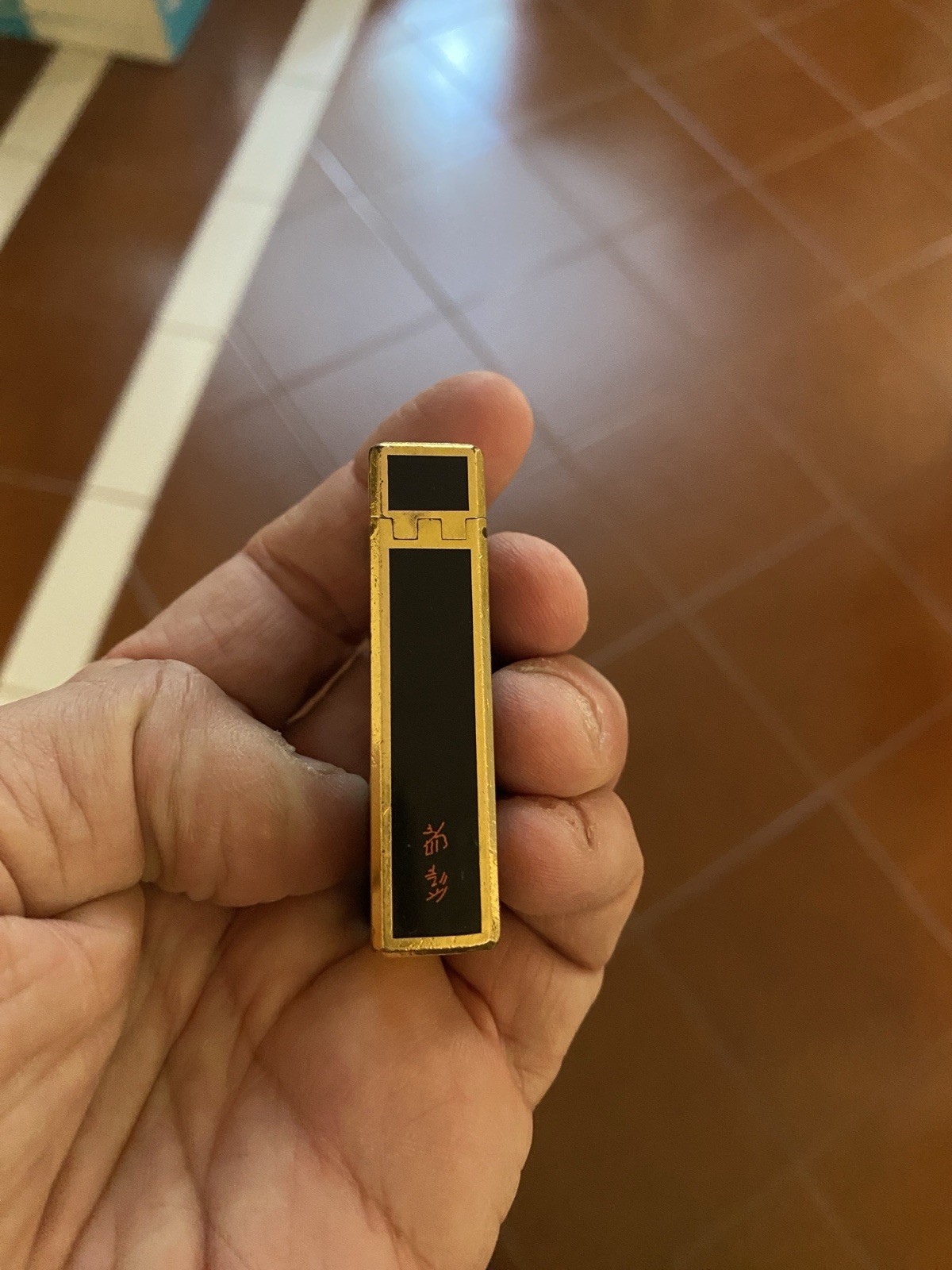 Rare S.T. Dupont Line 1 Large-70s Kanji Edition-Black Lacquer & Gold WORKING