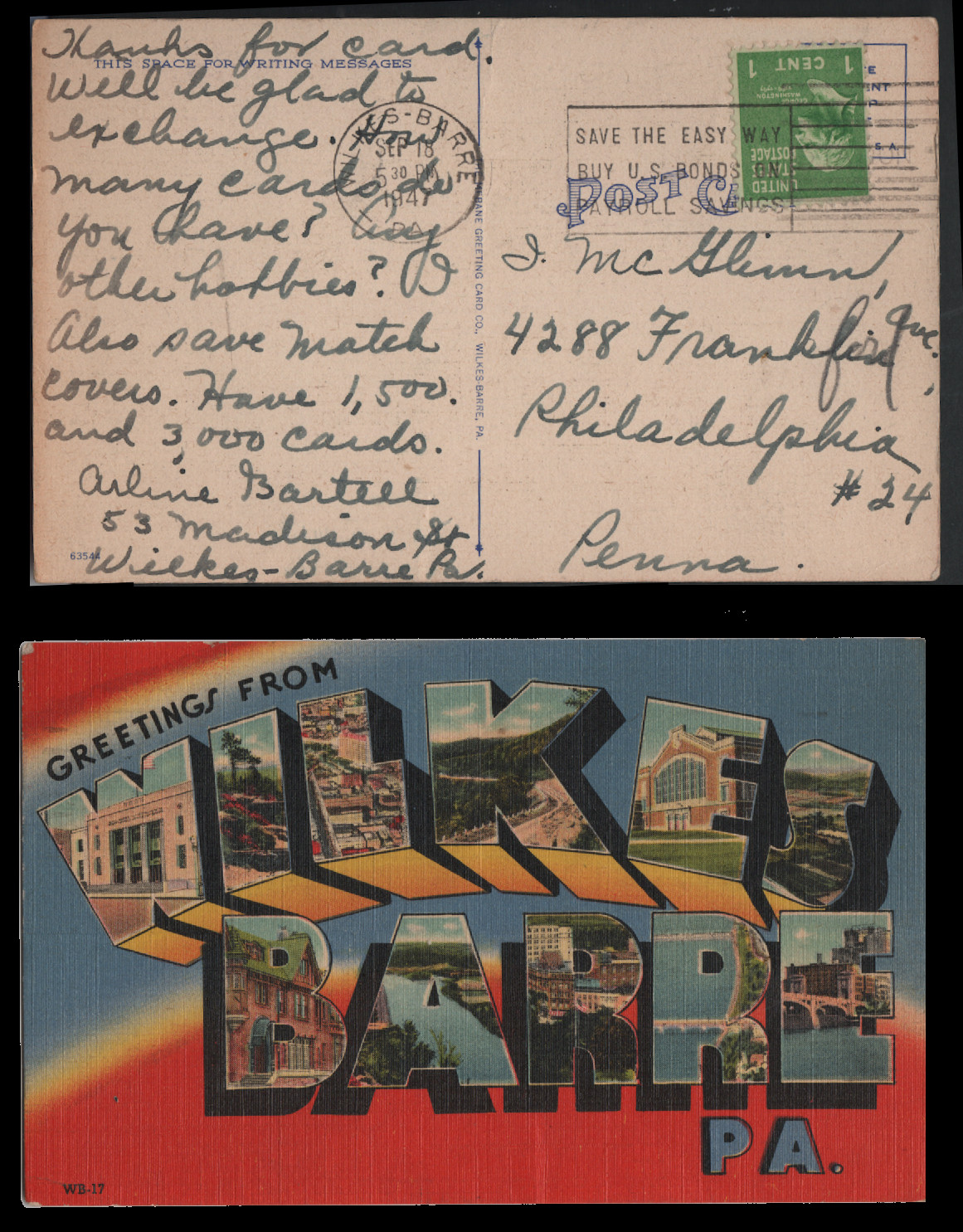 Lot of 19 Vintage Wilkes-Barre / Kingston PA Postcards 1905-1960s