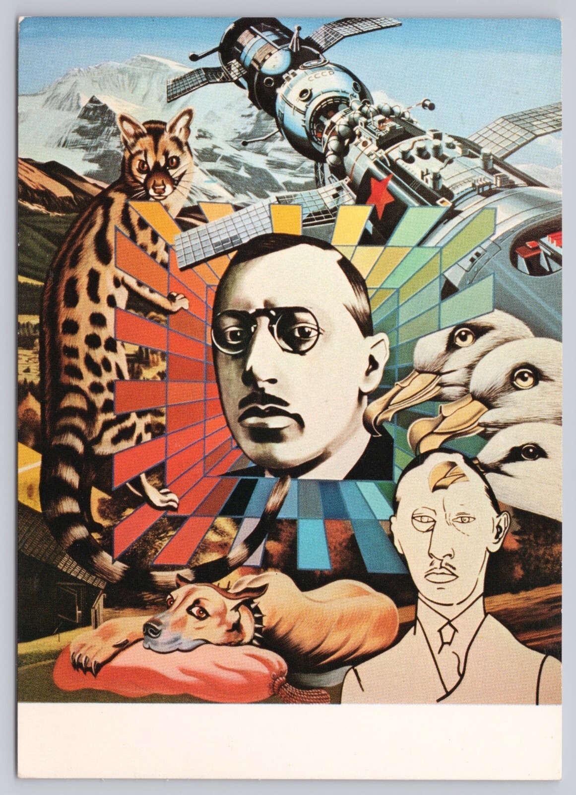 Stravinsky by Erro Painting, Private Collection, Vintage Postcard Stravinsky by Erro Painting, Private Collection, Vintage Postcard