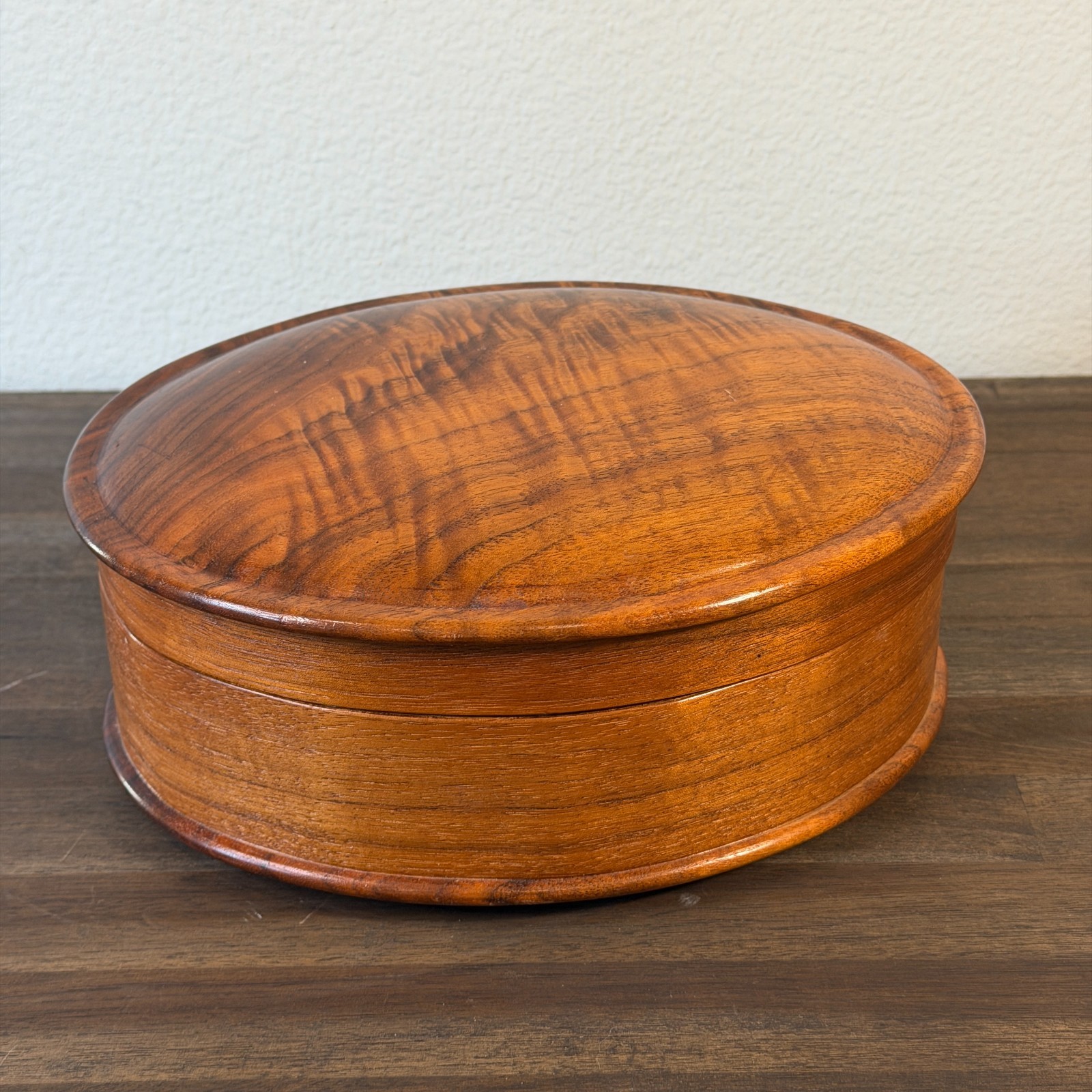 Handcrafted Burl Wood Lidded Wooden Trinket Box Jewlery Box, Bento Box