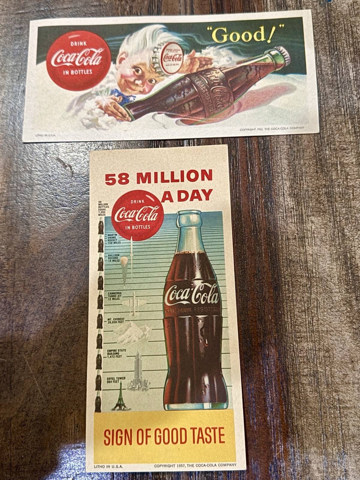 Two Vintage 1953And 1957Coca Cola Two Vintage 1953And 1957Coca Cola