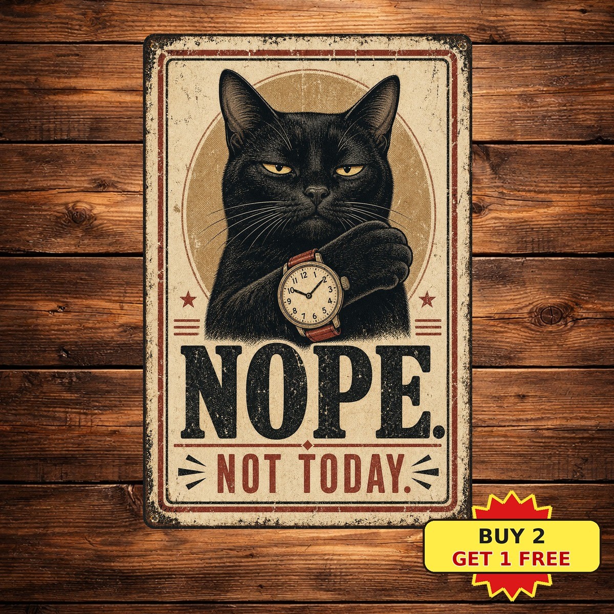 Funny Cat Lover Gift Sarcastic Pet Attitude Quote Metal Sign