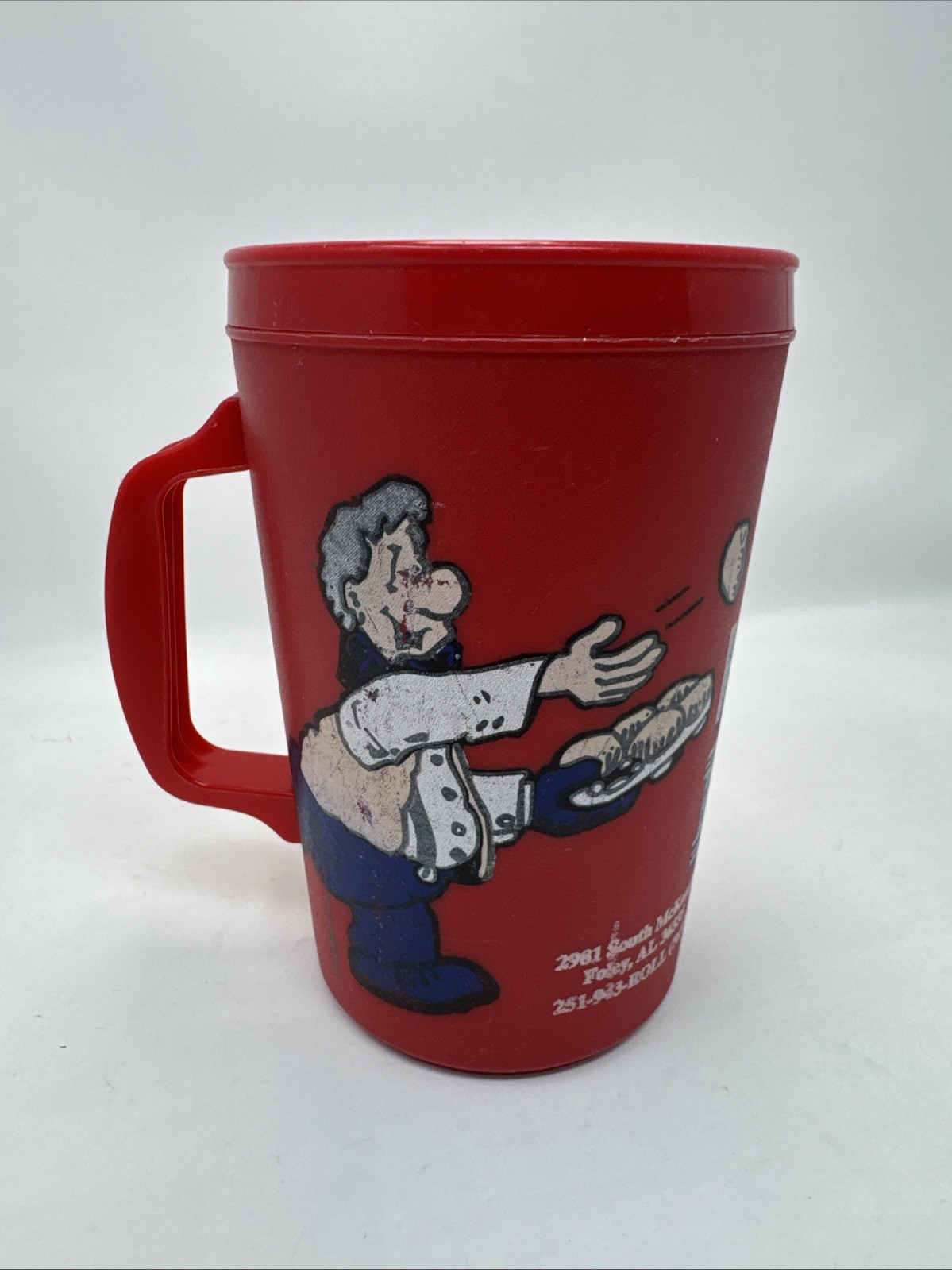 Head's Up Lambert's Cafe Throwed Rolls 32 oz Red Insulated Mug Thermo No Lid. Head's Up Lambert's Cafe Throwed Rolls 32 oz Red Insulated Mug Thermo No Lid.