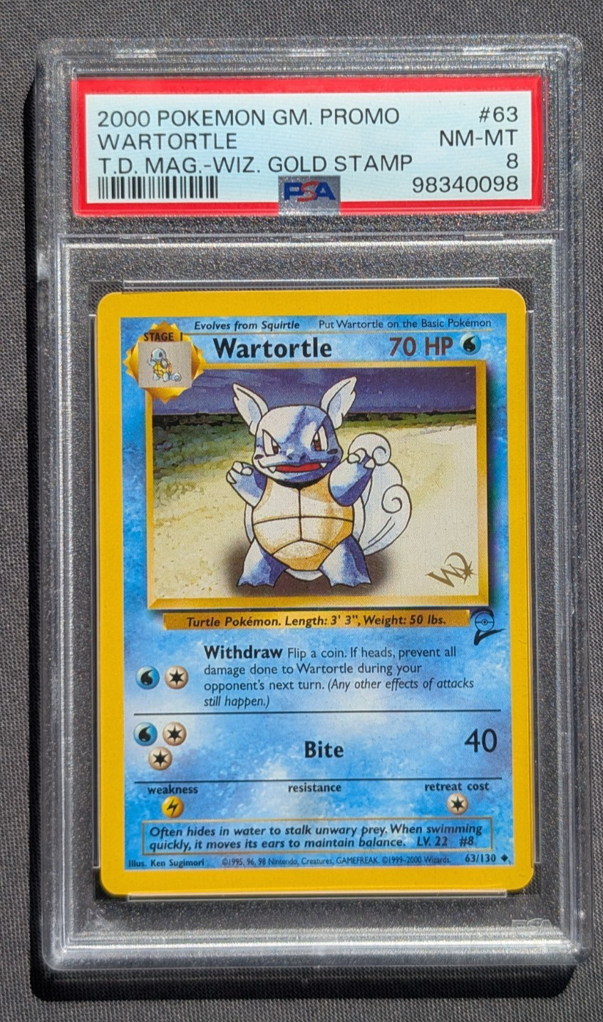 Pokemon Wartortle - 63/130 - Gold W Stamp - PSA 8