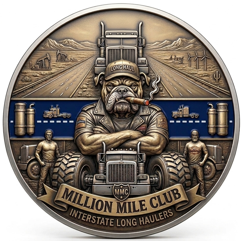 Long Haul Trucker Million Mile Club Gift USA Premium Military Graphics 4\