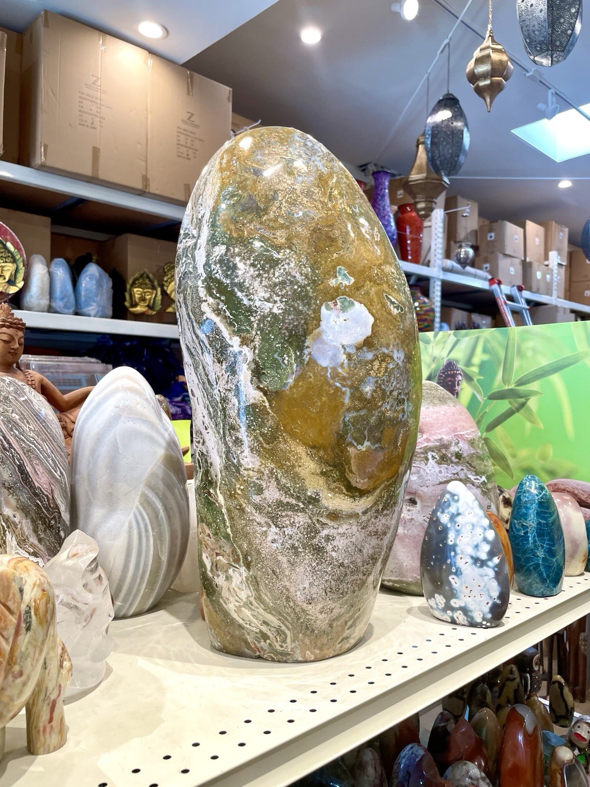 Massive Ocean Jasper Freeform Sulpture Rare Madagascar Statement 23”x 9”