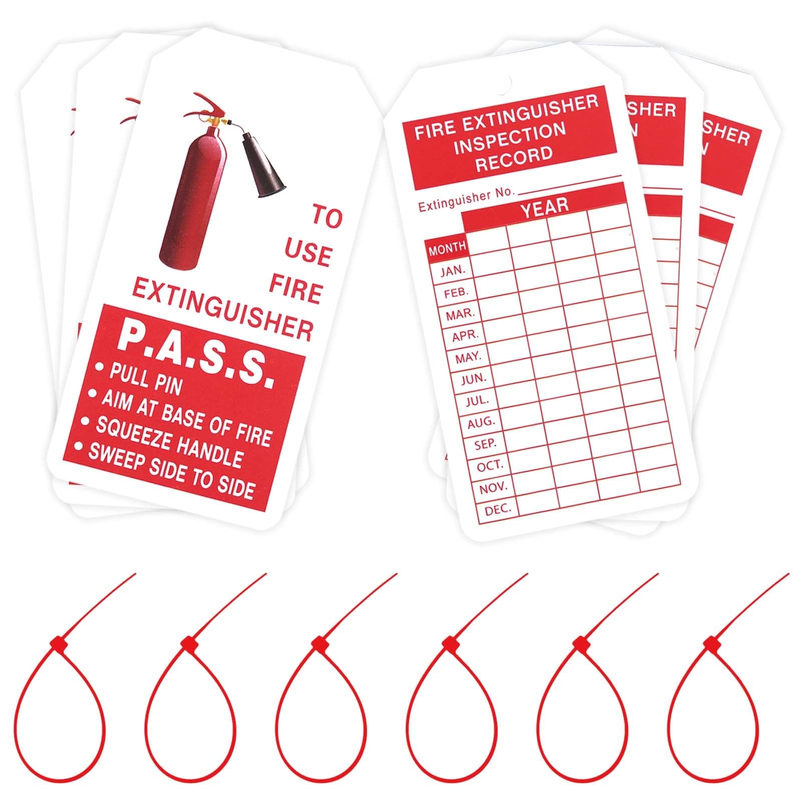 Fire Extinguisher Tags monthly Safety Inspection Record Labels 50 PCS Fire Extinguisher Tags monthly Safety Inspection Record Labels 50 PCS