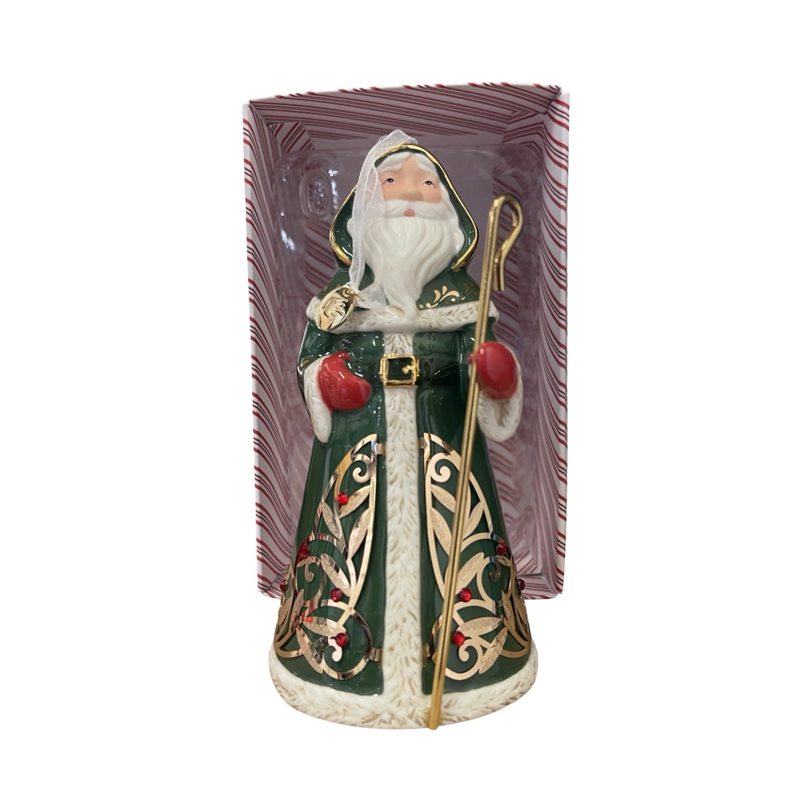 2016 Hallmark Premium Festive Santa Claus Porcelain Christmas Ornament