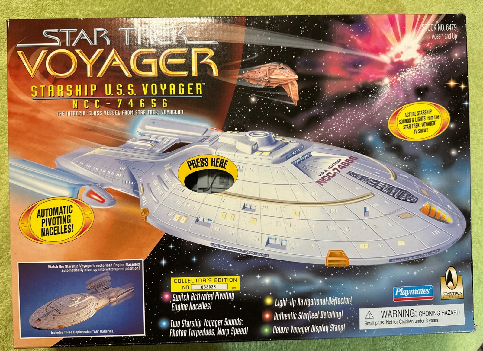 Vtg Star Trek Starship U.S.S. Voyager NCC-74656 Playmates 1995 6479 Vtg Star Trek Starship U.S.S. Voyager NCC-74656 Playmates 1995 6479
