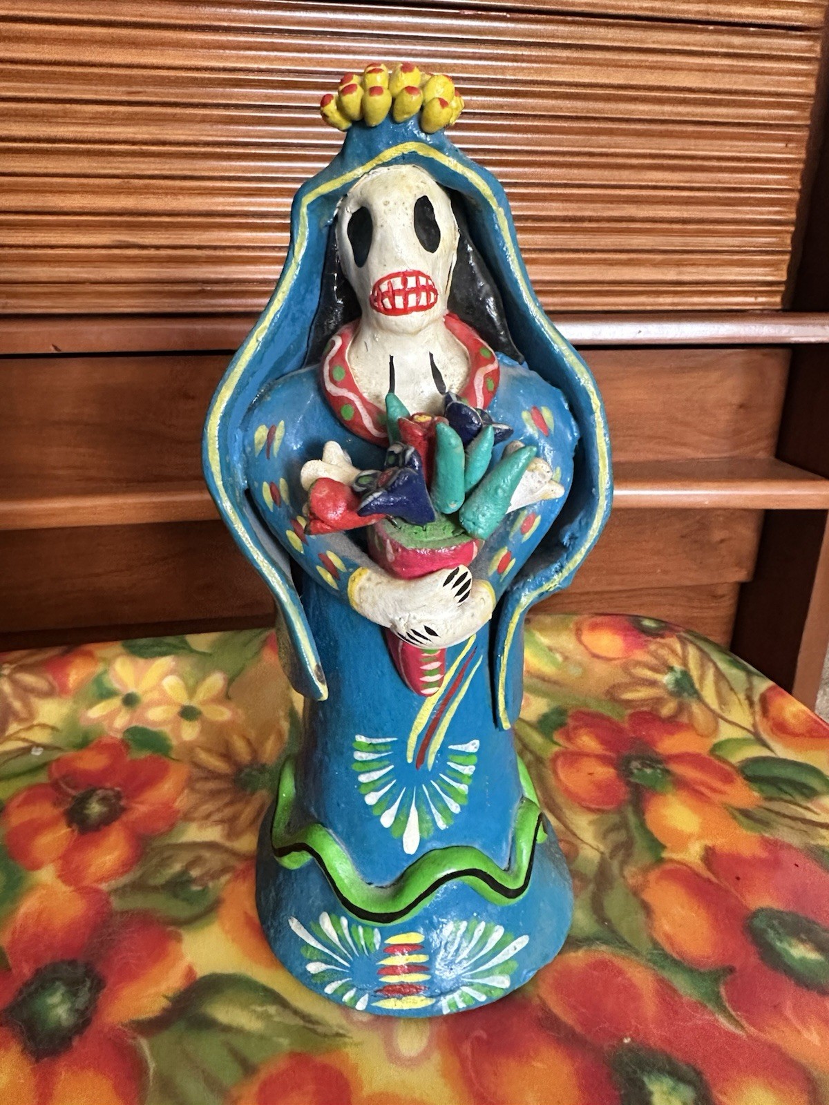 Vintage Signed Gerardo Ortega Barro Betus Clay Catrina Figurine 11\