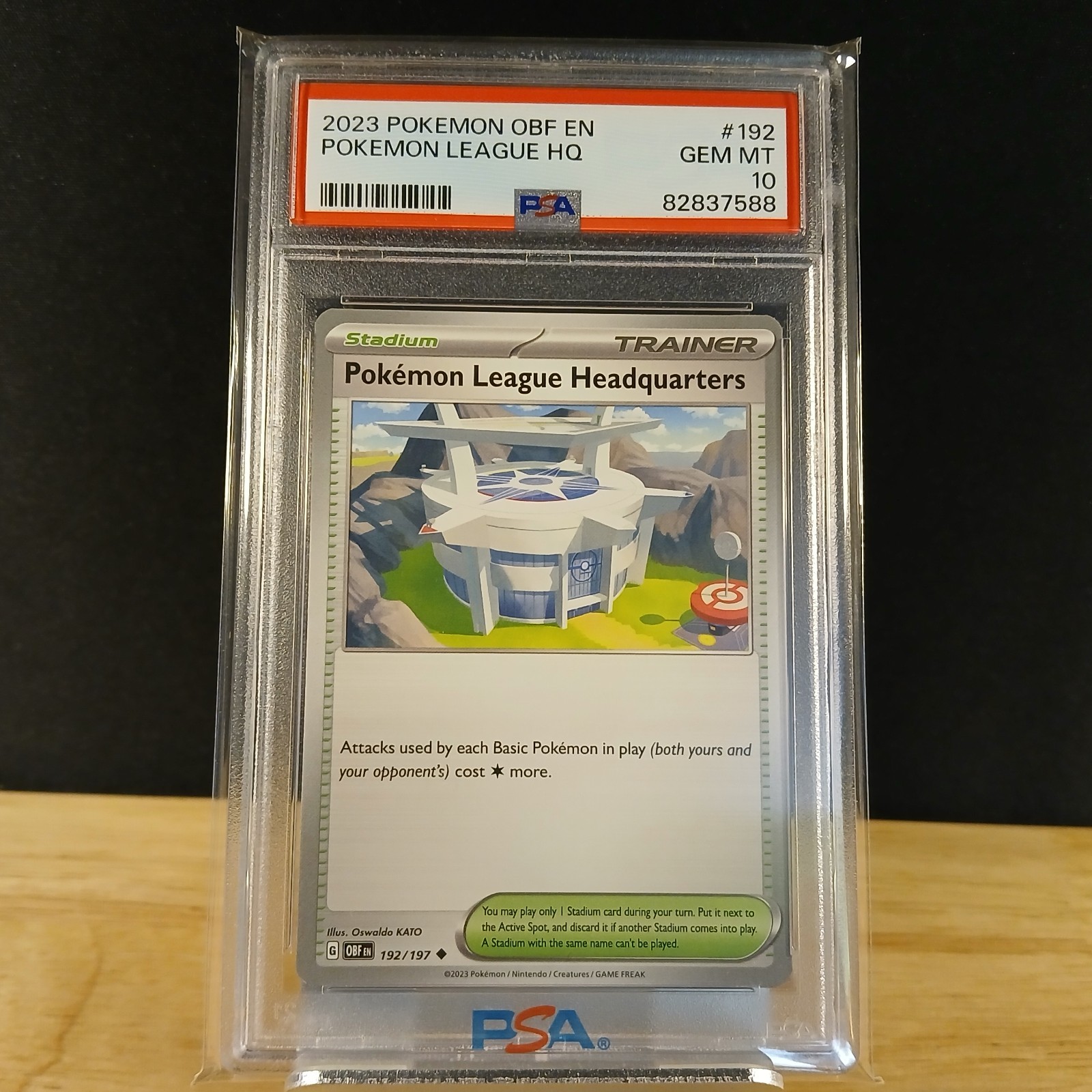 2023 Pokémon OBF EN Pokemon League Headquarters HQ # 192 - PSA GEM MT 10