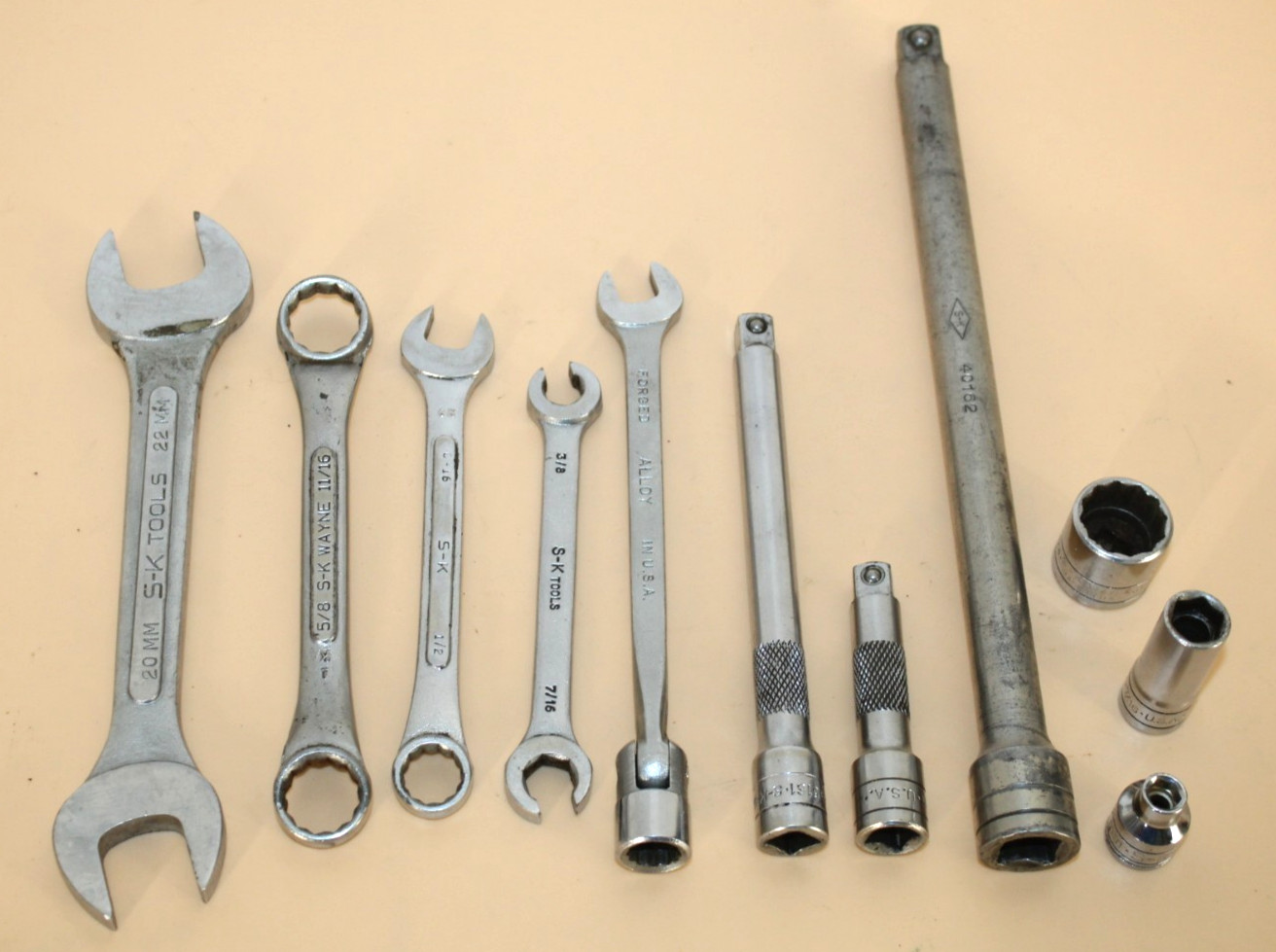 S-K Tools Mixed Lot, Metric & SAE End Wrench Sockets Drive, USA S-K Tools Mixed Lot, Metric & SAE End Wrench Sockets Drive, USA