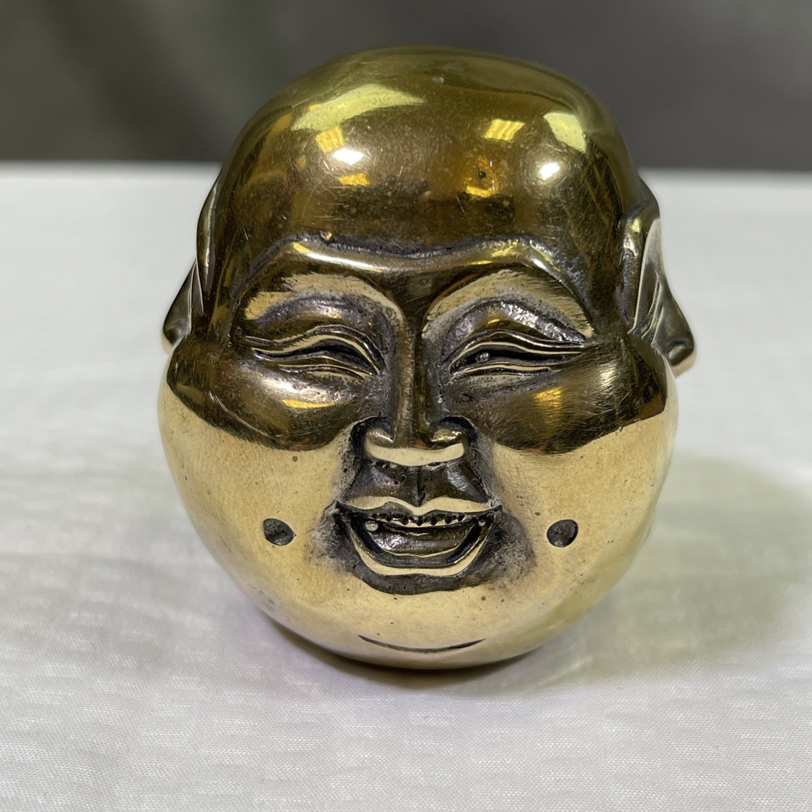 Vintage Brass 4 Face Buddha Head Statue Joy Anger Sorrow Happiness Figurine 2\
