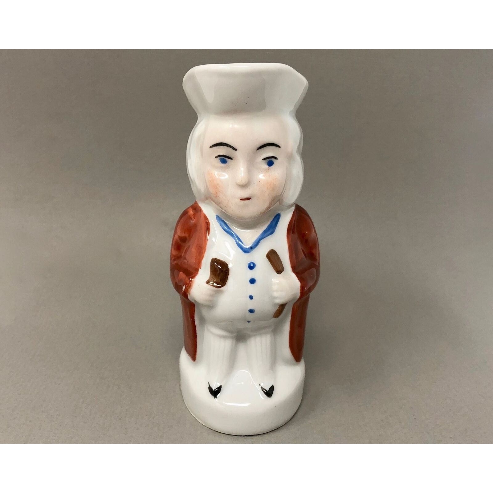Vintage Character Pitcher/Creamer, Toby Style, 1920s Hand Painted Gentleman