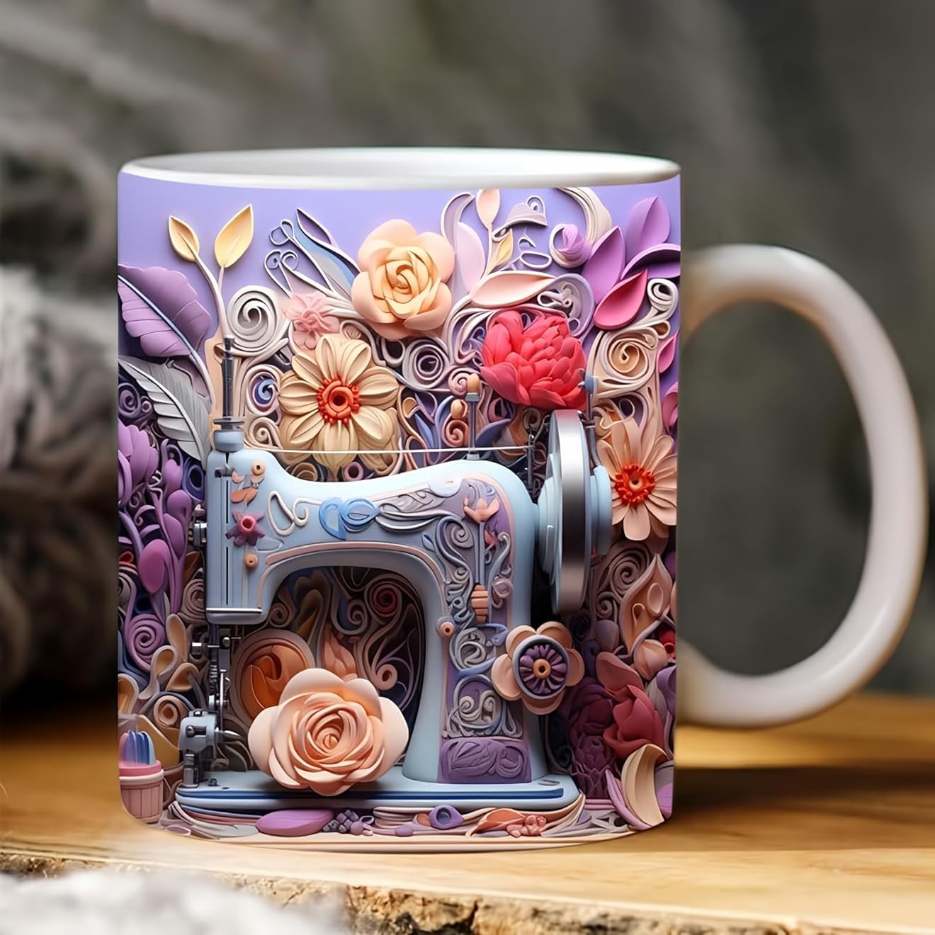 2D PRINTED Sewing Painted Mug - Quilters Lovers Coffee Cup, Creative 2D PRINTED Sewing Painted Mug - Quilters Lovers Coffee Cup, Creative