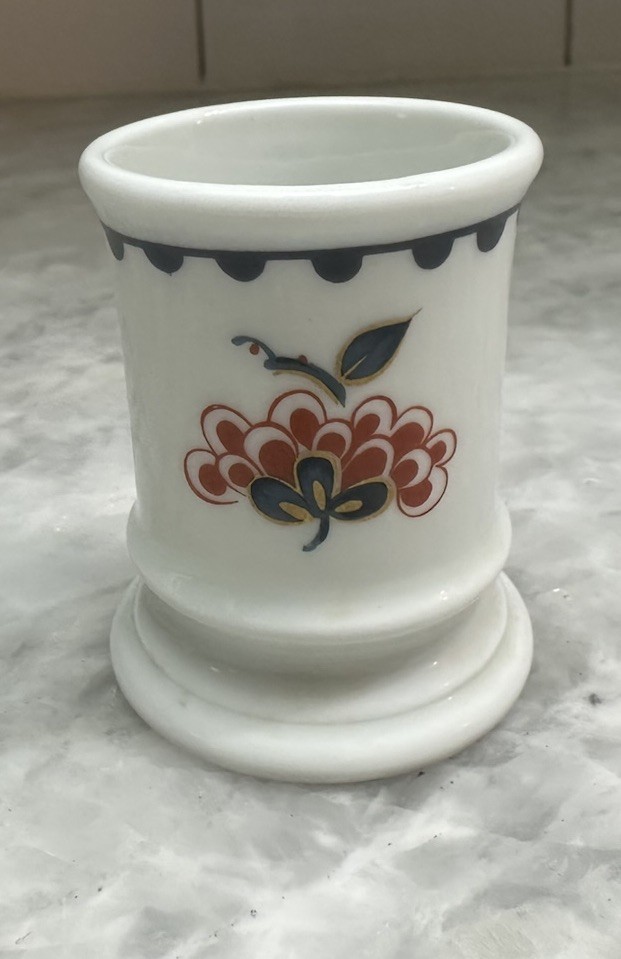 Porcelaine de Paris France Pavot Toothpick Match Holder Porcelain Rare