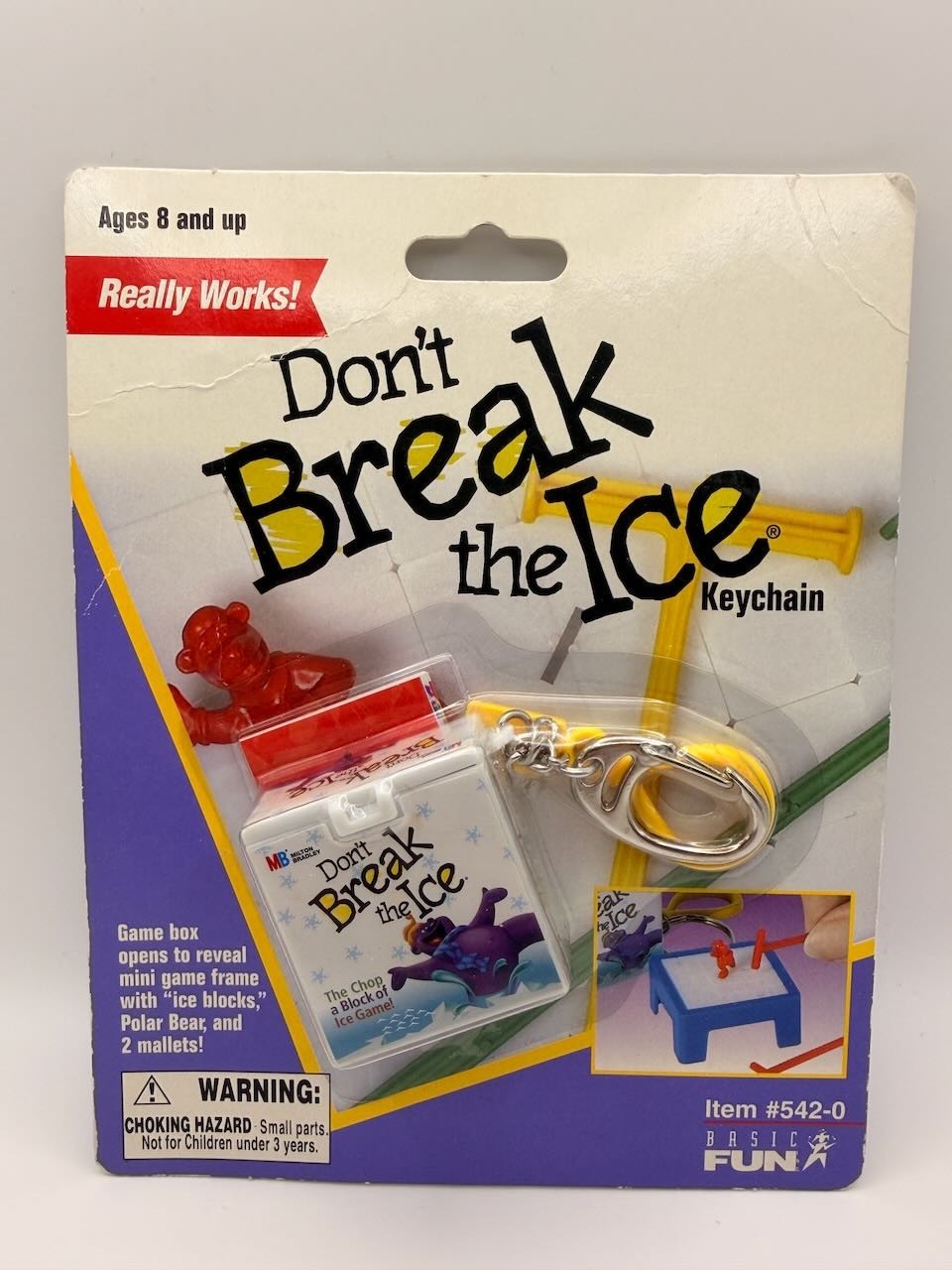 Basic Fun Milton Bradley Don’t Break the Ice Mini Game Polar Bear Keychain NIB