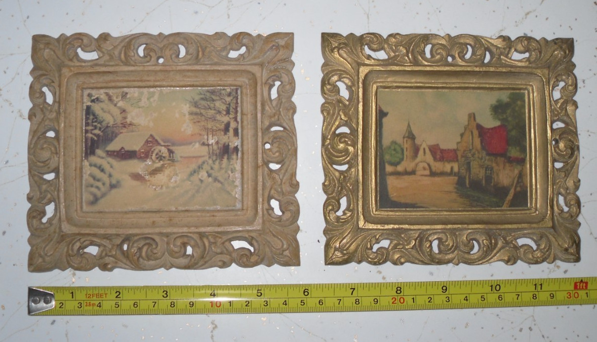2 ea. Vintage Ornate Gold Picture Scroll Frame  5 3/4\