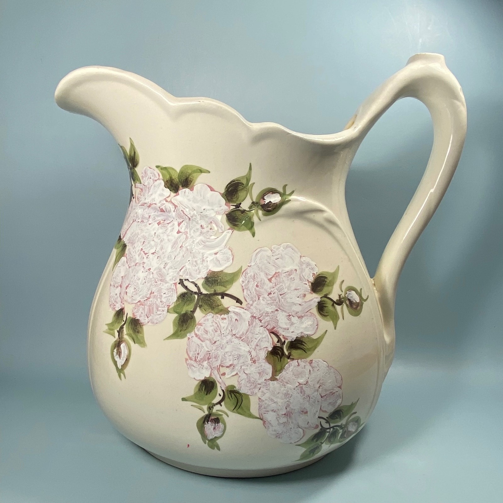 Cash Family Pottery Clinchfield Artware Vintage Hand-Painted Floral Pitcher RARE