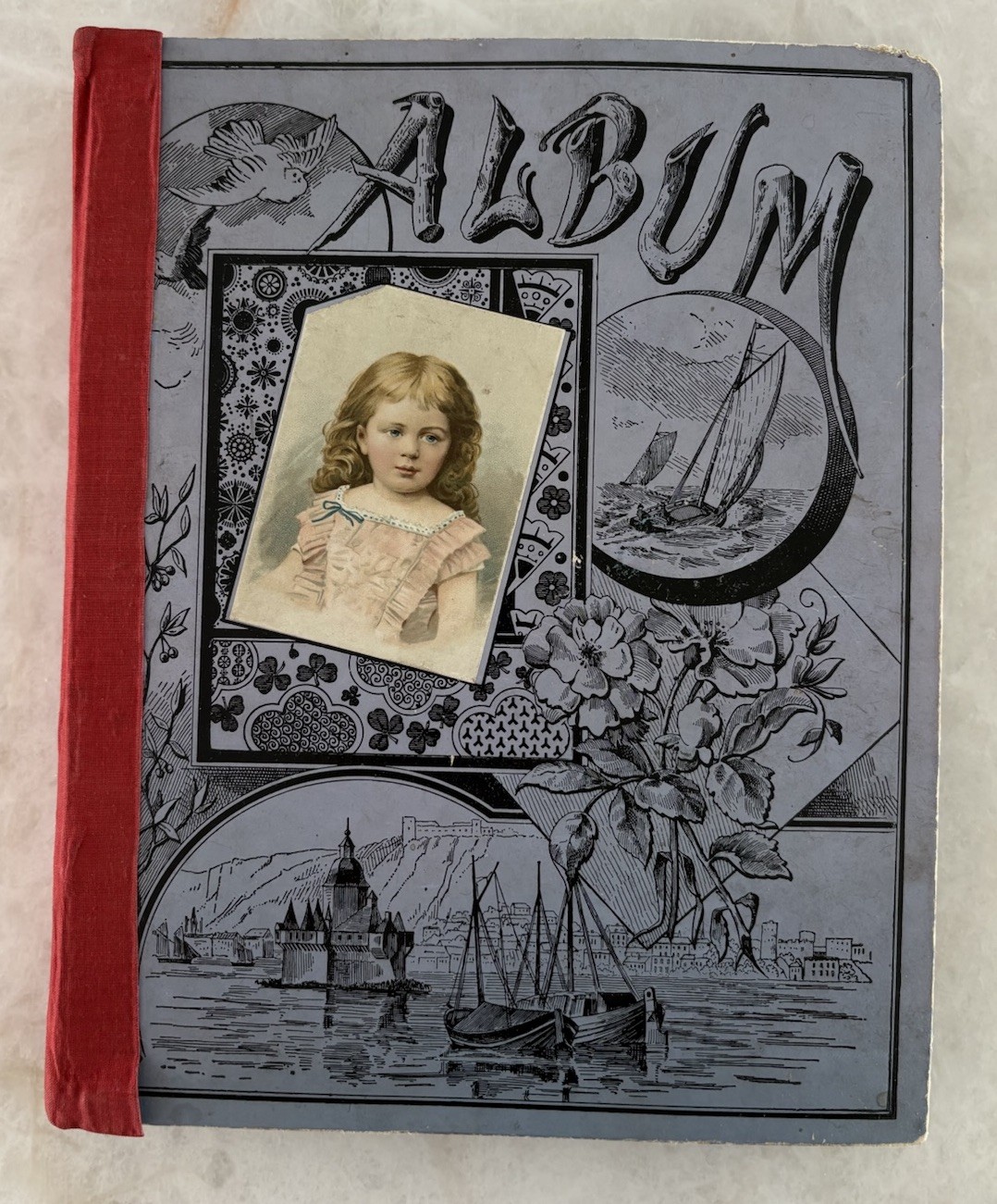 Antique Victorian Scrapbook Album 36 Pages Trade Cards Chromolithographs