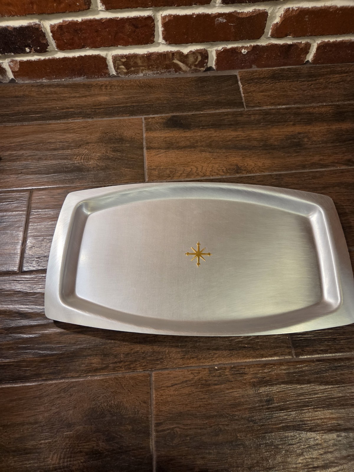 Vintage 1950s MIRRO Medallion MCM Atomic Starburst Serving Tray USA