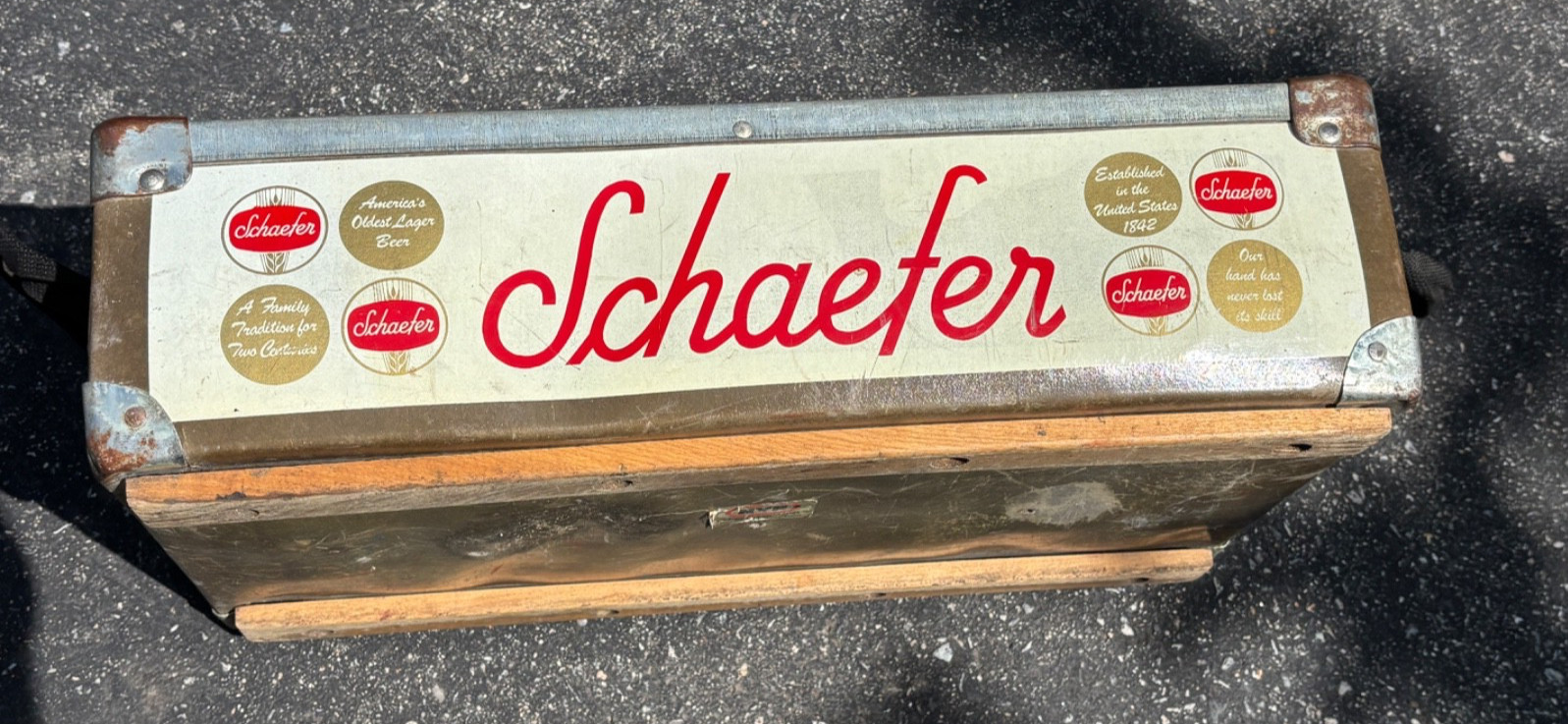 SWEET VINTAGE SCHAEFER STADIUM NEW ENGLAND PATRIOTS FOOTBALL BEER VENDER CARRIER