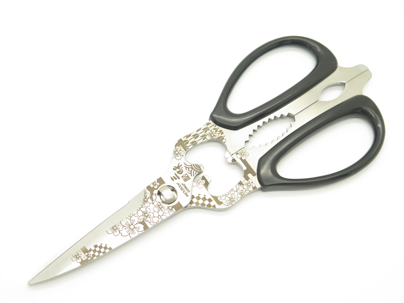 Mcusta Knives Zanmai Kitchen Shears Scissors Seki Japan Custom Sakura Etch